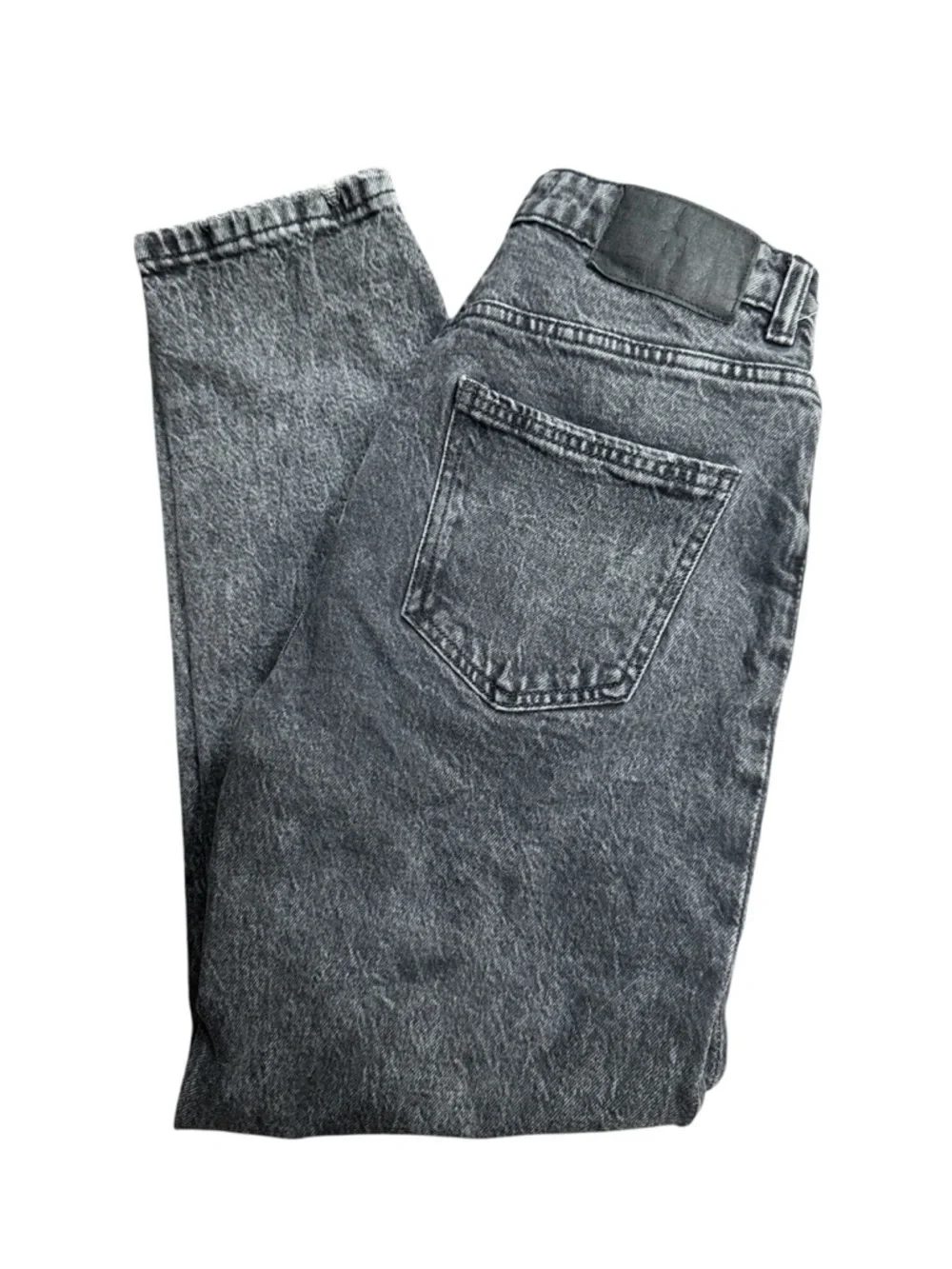 ZARA High Waisted Gray Washed Jeans Straight Leg Vintage Style Size 6 - Picture 4 of 4